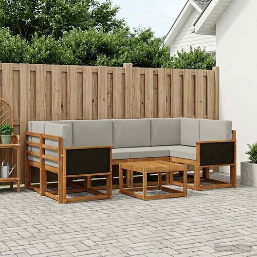  Set vanjskih sofa 5 kom. Prirodna i svjetlosiva Cijene