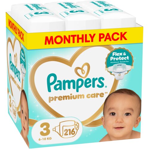 Pampers Pelene Premium Care 3, Monthly, 6-10 kg, 216/1 Slike