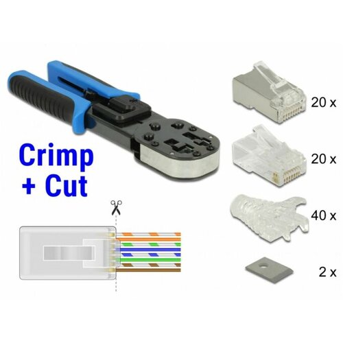 Delock klešče za RJ45 konektorje crimpcut + set konektorjev 86450 Cene