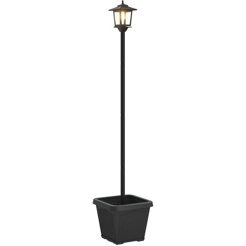 VidaXL Solarna lampa s postoljem i saksijom Crna 32 x 32 x 158 cm - s saksijom Slike