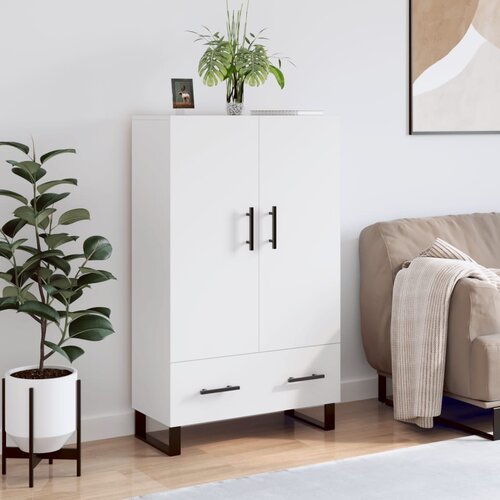 vidaXL Visoka omara bela 69,5x31x115 cm inženirski les Cene