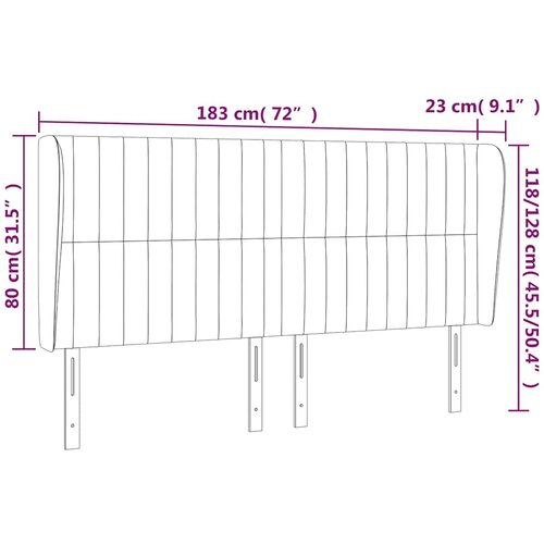  Uzglavlje s u&amp;scaron;ima krem 183x23x118/128 cm od tkanine Slike