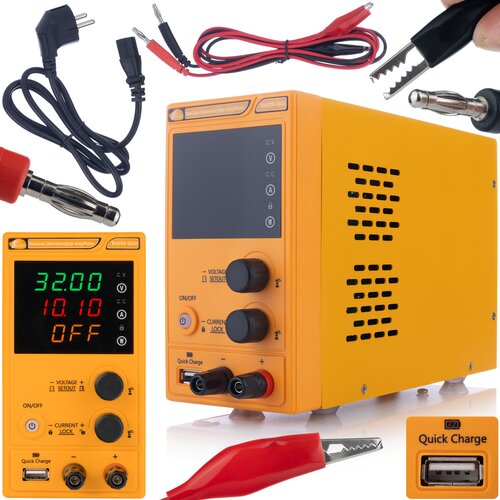 Rosfix AmpPulse RAPEP-3210 Laboratorijski Napajalnik &ndash; 32V 10A, USB QC, Visoka Natančnost | 0,01V/0,001A, 2kg, (21656658) Cene
