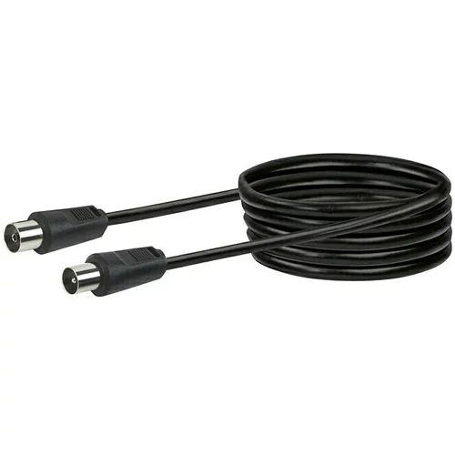 SCHWAIGER Priključni kabel za antenu (5 m, Crne boje, 75 dB, IEC utikač, IEC utičnica)