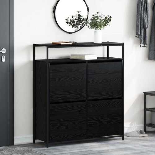vidaXL ormar za cipele s 4 preklopne ladice Crni hrast 100x34x112 cm Cijene