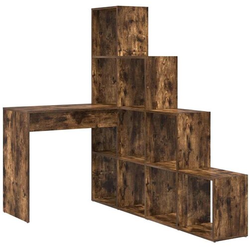  Kutni stol s policom Dimljeni hrast 101,5 x 149,5 x 149,5 cm Slike