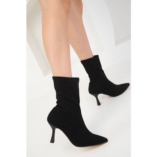 Soho Black Matte Satin Women's Boots & Bootie 19795 Cene