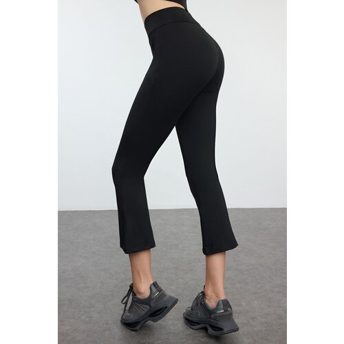 Trendyol Black Spanish Leg Yoga Capri Length Knitted Sports Leggings Slike