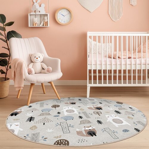 Mila Home Pralna otro&amp;scaron;ka preproga &amp;oslash;120 cm Forest Friends &amp;ndash; Slike