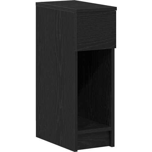 Maison Chic Nočna omarica - Nočna miza z predalom črna hrast 20x36x60 cm, (21690434) Slike