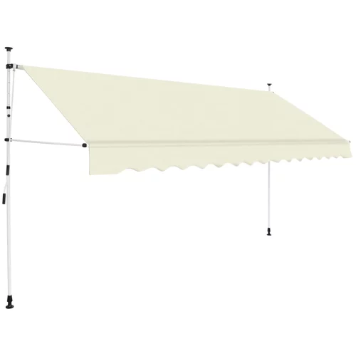 vidaXL Ročno zložljiva tenda 350 cm krem