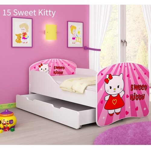 ACMA Dječji krevet s motivom + ladica 160x80 cm - 15 Sweet Kitty Cene