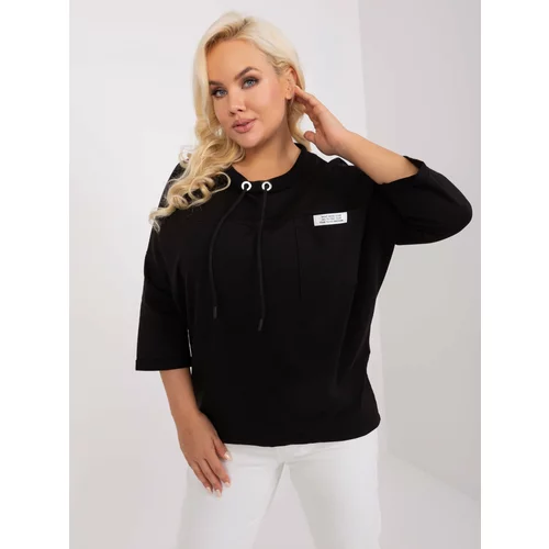 Fashion Hunters Black oversized blouse with drawstrings
