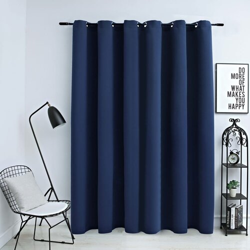 vidaXL Zavjesa za zamračivanje s metalnim prstenima plava 290 x 245 cm Cijene