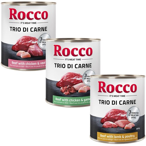 Rocco Trio di Carne miješano probno pakiranje 6 x 800 g - Mix (3 vrste) Cene
