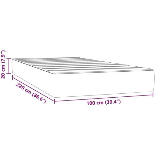  Madrac s džepičastim oprugama rozi 100x220x20 cm bar&amp;scaron;unasti Slike