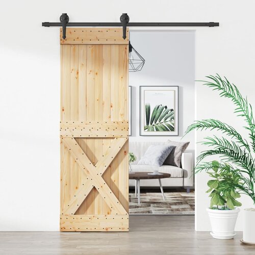 Furnova Drsna vrata s kompletom vodil 70x210 cm trdna borovina, (21945104) Cene