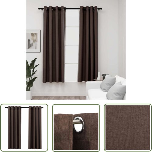  The Living Store Zatemnitvene zavese z obročki 2 kosa taupe 140x175 cm - Zavesa, (21744184) Cene
