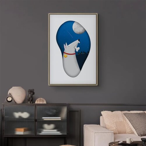  Slika - Dog Dreams (1 Part) Vertical 60x90 U prirodnom drvenom okviru Slike