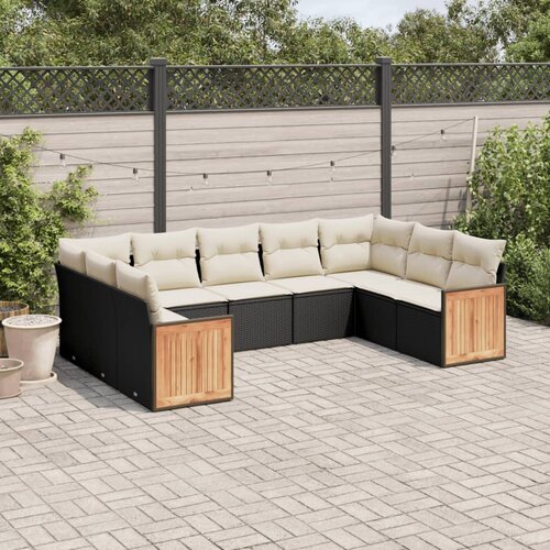  9-dijelni set vrtnih sofa od poliratana s jastucima Slike