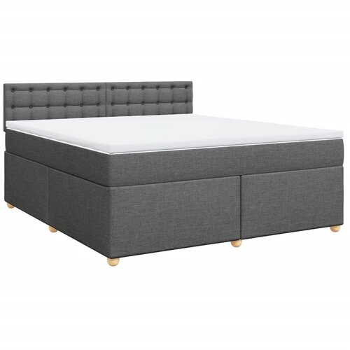 vidaXL Box spring postelja z vzmetnico temno siva 180x200 cm blago, (21305667) Cene
