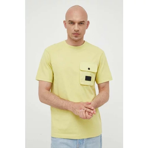 Calvin Klein Jeans Bombažna kratka majica rumena barva