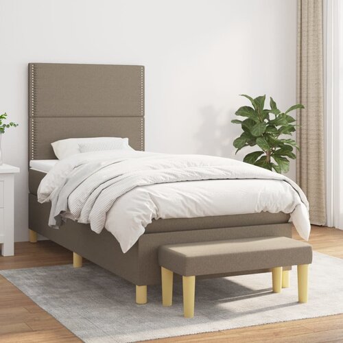 The Living Store Box spring postelja z vzmetnico taupe 100x200 cm blago - Box Spring Postelja, (21512721) Cene