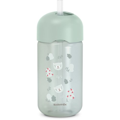 Suavinex Wild &amp;amp; Free Bottle steklenička s slamico Green 18m+ 340 ml Slike