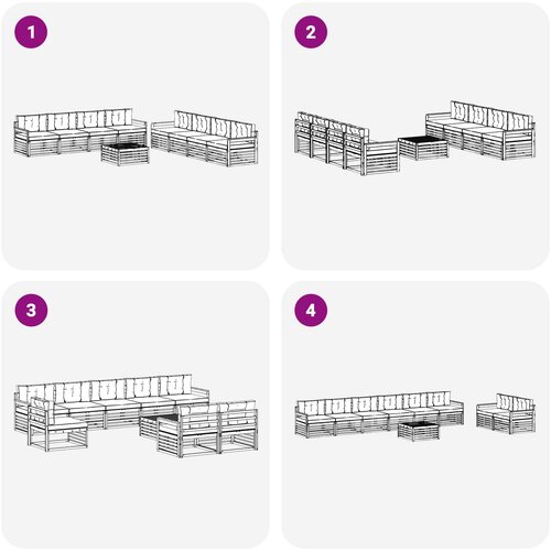  Set vanjskih sofa 9 kom. Prirodna i bež 79 x 79 x 37 cm Slike