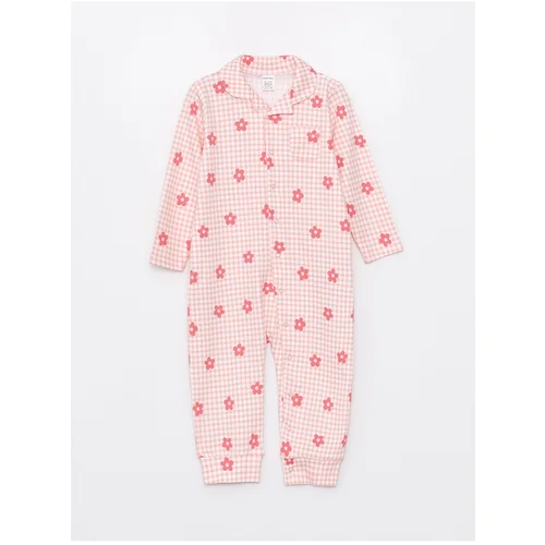 LC Waikiki Shirt Collar Long Sleeve Baby Girl Jumpsuit