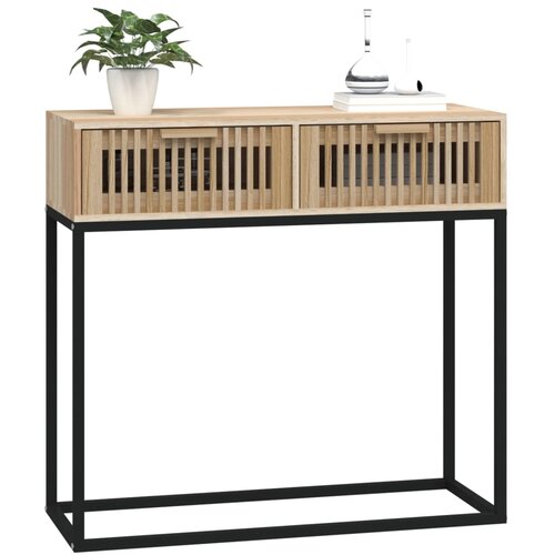 VidaXL Konzolni stol 80 x 30 x 75 cm od konstruiranog drva i željeza Slike