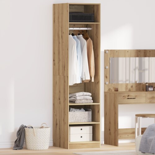 VidaXL Ormar Crni Hrast 50x50x200 cm hrast artisan 50 x 50 x 200 cm Slike