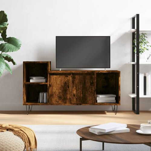 VidaXL TV omarica dimljeni hrast 100x35x55 cm inženirski les Slike