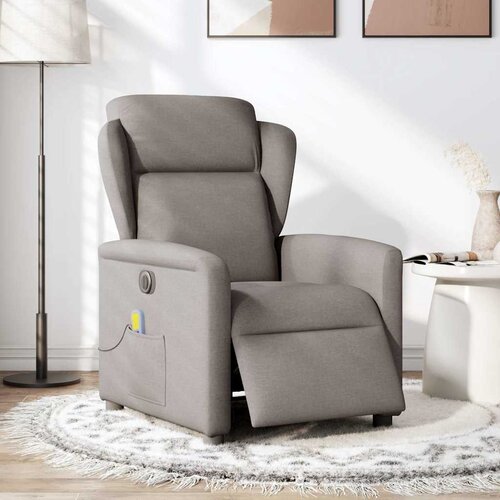Maison Chic Električni masažni naslanjač - Relax naslanjač taupe blago, (22134547) Cene