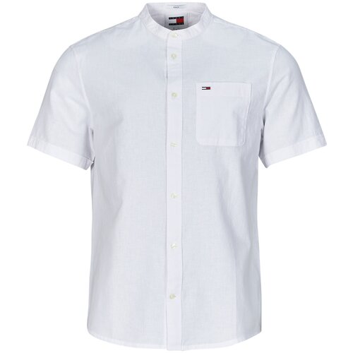 Tommy Jeans Srajce s kratkimi rokavi TJM REG MAO LINEN BLEND SS SHIRT Bela Cene