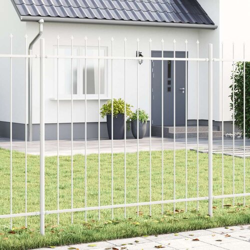  Ograde za vrt s vrhom u obliku koplja  bijela  3 4 x 1 5 m  čelik Cijene