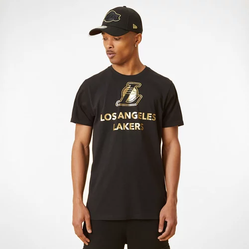 New Era LA Lakers Metallic Logo Black T-Shirt