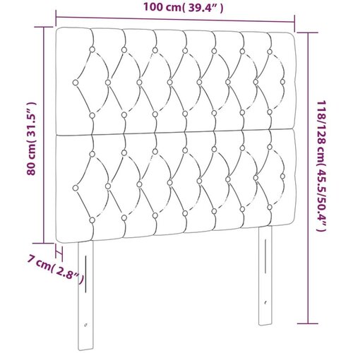  Uzglavlja 2 kom tamnosiva 100x7x78/88 cm od tkanine Slike