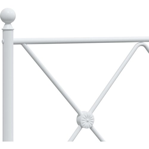  Metalni okvir kreveta uzglavlje i podnožje bijeli 120x190 cm Slike