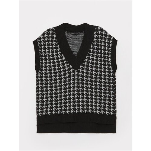 LC Waikiki V-Neck Patterned Oversized Women&amp;#039;s Knitwear Sweater Slike
