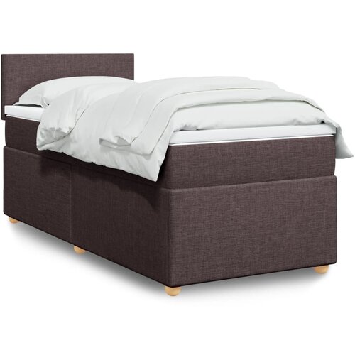  The Living Store Box spring postelja z vzmetnico temno rjava 100x200 cm blago - Box Spring Postelja, (21458114) Slike