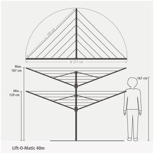 Brabantia Vrtno stojalo za su&amp;scaron;enje perila Lift-O-Matic 40m &amp;ndash; Slike