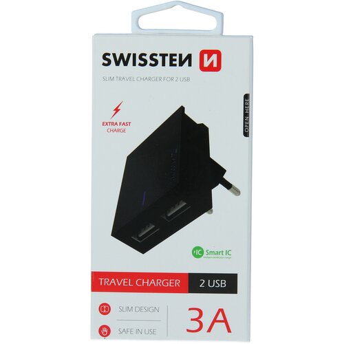Swissten telefon kućni punjač 2xUSB 3.1A smart ic Slike