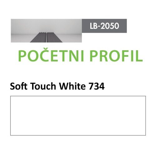 AGT profil Zidni MDF Početni LB-2050-A Soft Touch White (734) 2800x139x18mm ( 026-082 ) Cene