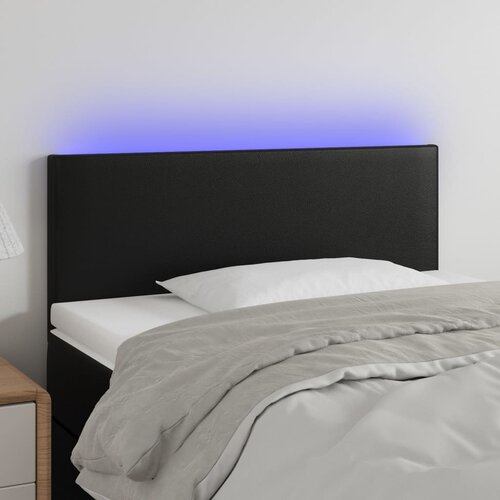 vidaXL LED posteljno vzglavje črno 90x5x78/88 cm umetno usnje Cene