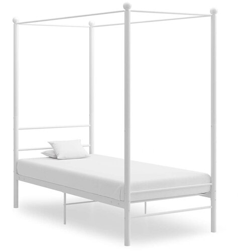  Okvir za krevet s nadstre&scaron;nicom bijeli metalni 100 x 200 cm Cijene