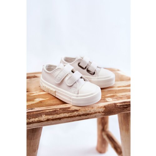 Big Star Children's Leather Sneakers With Velcro BIG STAR KK374093 White Cene