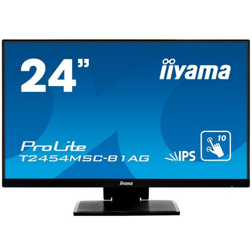 Iiyama monitor 24" pcap 10-Points touch screen, anti glare coating, 1920 x 1080, ips-panel, slim bezel, speakers, vga, hdmi, height adjust. Cene