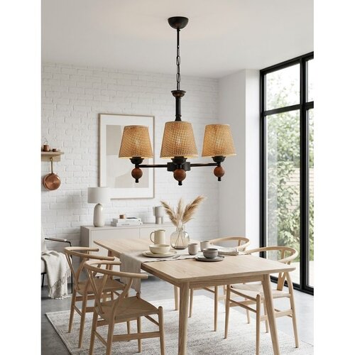Opviq luster Mercure Wood 3 Wicker, 3 &times; E27, crni Cene