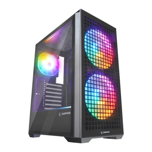 Rampage GYRA V1 BLACK Mesh RGB Glass TYPE-C Cene